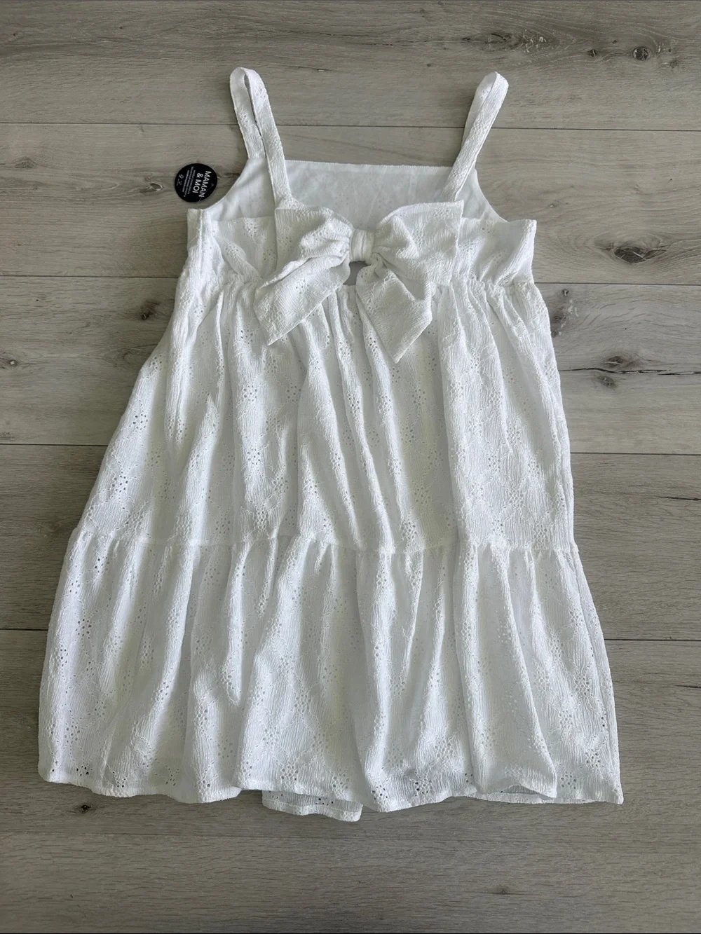 Children’s Place Eyelet Bow Back Dress White XXL (16) NWT